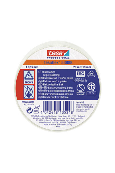 OEM Bandă electroizolatoare tesa albă 19 mm x 20 m