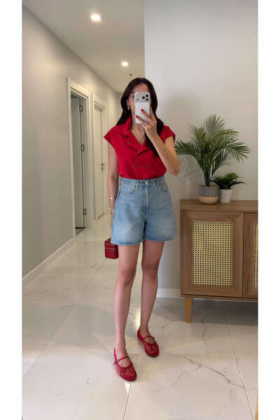 BİRCANÇİL Cs Delz Blue Denim Shorts