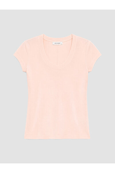 LC Waikiki Vizyon New Season U-Neck 100% Cotton Women's T-Shirt