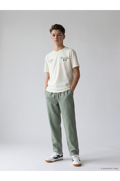 LC Waikiki Lcw Kids Khaki Linen Look Boys' Trousers