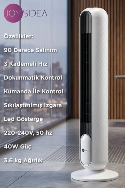 JOYSIDEA KUMANDALI KULE TİPİ VANTİLATÖR 3 HIZ AYARI