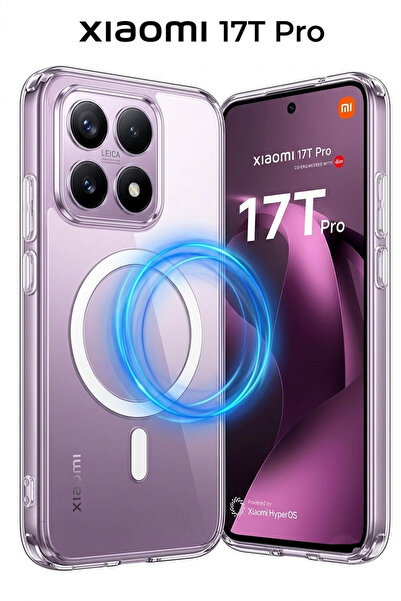 Nezih Case Mi 17T Pro Uyumlu Şeffaf Magsafe Wireless Şarj Destekli Sert Kılıf