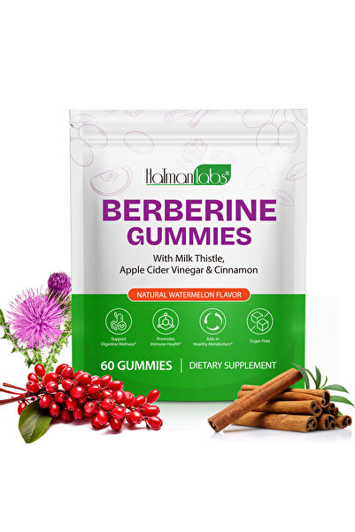 Hatmanlabs Berberine Gummies cu Milk Thistle, Apple Cider Vinegar & Cinnamon ...