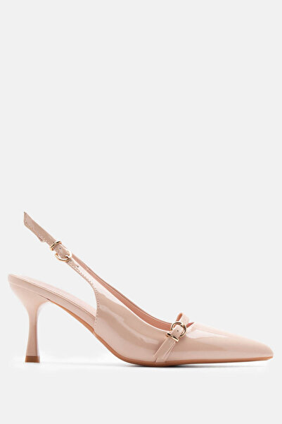 Luigi Μυτερές Γόβες Slingback με Αγκράφες - Μπεζ - 38