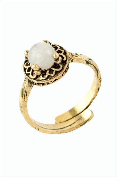 ZERO LAND Novapazr Round Natural Stone Authentic Ring - (190015) Pink Quartz