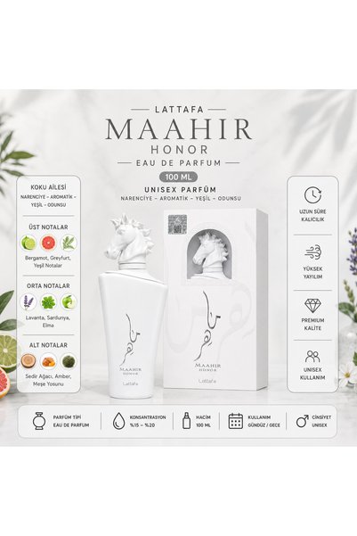 Bestway ve Diğeri Maahir Honor EDP 100 ML Parfum unisex Citrice Aromatic Verde Lemnos Parfum de durată premium