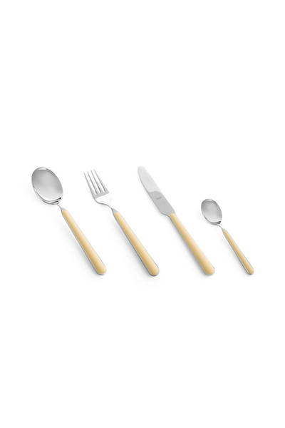 Mepra Fantasia Vanilla 4mm Paslanmaz Çelik 72 Parça 12 Kişilik Çatal Kaşık Bı...
