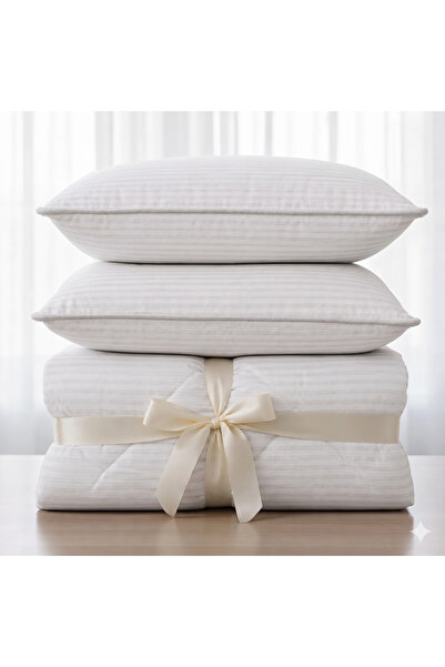 NufJoy Set Premium Pilota Matlasata dubla 200x215 cm + 2 Perne Matlasate 50x70 cm,, umplutura 200 g/mp, tesatura Microfibra Soft-Touch