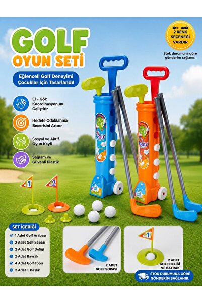 BYCEGU Çek Çek Taşıma Arabalı Oyuncak Golf Seti Spor Aktivite Oyuncak Seti