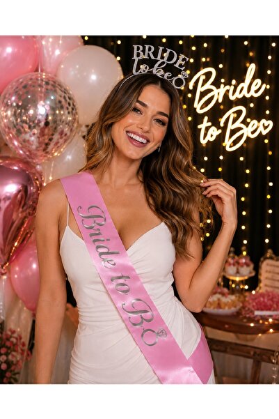 Bkmc Bride to Be Crown and Pink Sash Set - Bachelorette Bride Accessory - Bri...