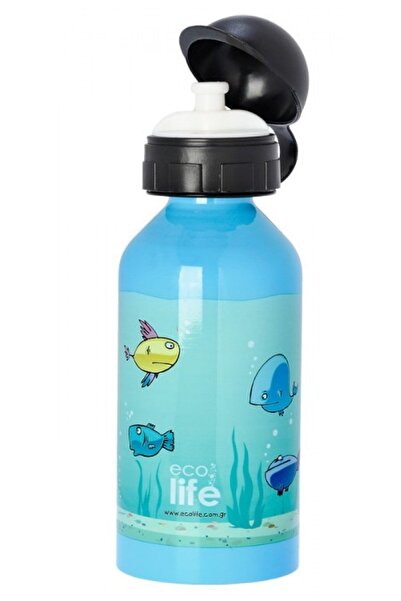 Ecolife Μεταλλικό Παιδικό Μπουκάλι 400ml - Ψάρι