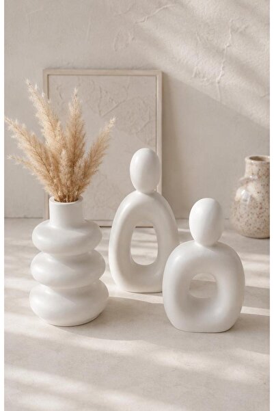 btm home 3lü Dekoratif Biblo Set El Yapımı Dekorasyon Ürünleri
