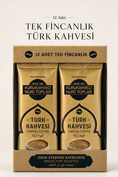 Nuri Toplar Tek Fincanlık Türk Kahvesi 12’li Tek Kullanımlık Paket 12 x 6 g -...