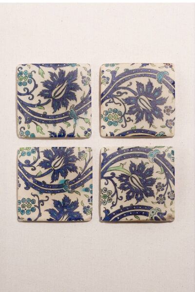 Paşabahçe Iznik Hatai Coasters, Set, Tableware Accessory