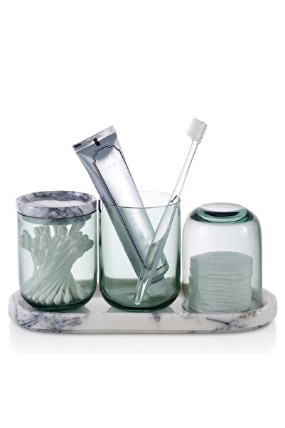 Paşabahçe Rianne Koens Hammam Bath Set Smoked Green, Stylish Bath Set