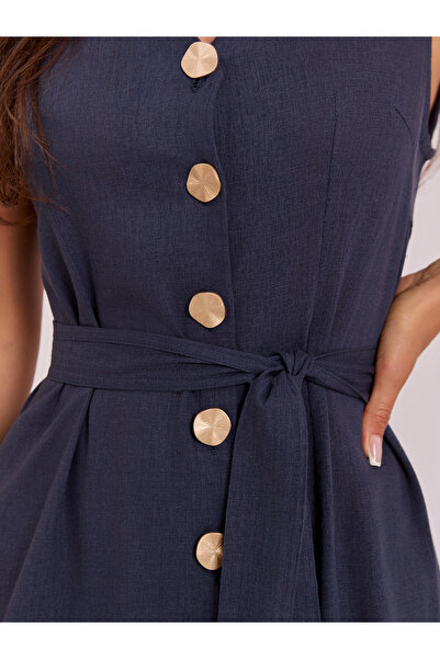 Factory Price Rochie Dama, ITALY MODA, Viscoza, Rochie dreapta, Bleumarin, mo...