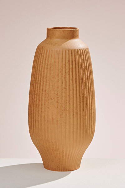 Paşabahçe Sand Ceramic Decorative Vase 37 Cm, Stylish Decorative Vase