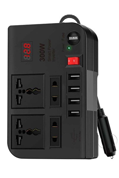 ELTRAZONE 300W Car Power Inverter – DC 12V/24V to 220V AC with Fast Charging ...