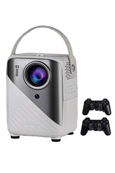ROCK POW Video Game Projector with 2x Wireless Controllers, Android 9.0 Smart...