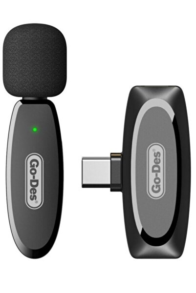 Go-Des Auto-Syncs Clip-on 2.4G Wireless Lavalier Microphone For Type-C And An...