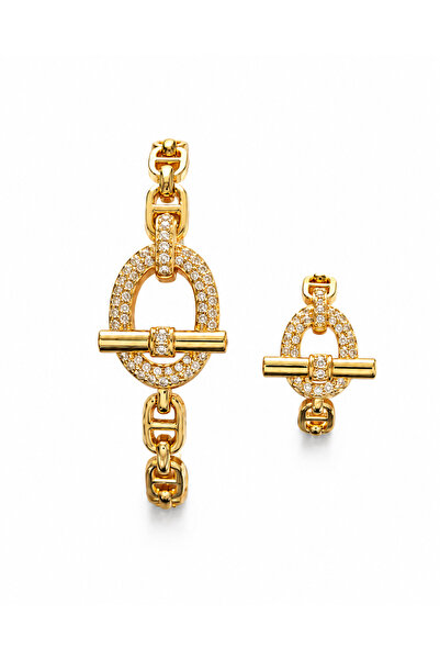 essentialneedforall Luxury hand bangle with ring Set for women