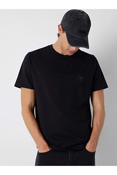 Mavi M0620179 Seal Logo Printed T-Shirt Men's T-Shirt Black
