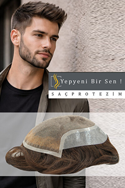 SP sacprotezim yepyeni bir sen Protez Saç QA8 - 7x9 Renk 1b Ince Telli Her Yö...