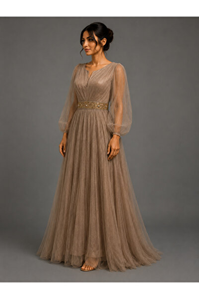 Queens dresses Luxury Royal Sleeve Turkey Evening Dress