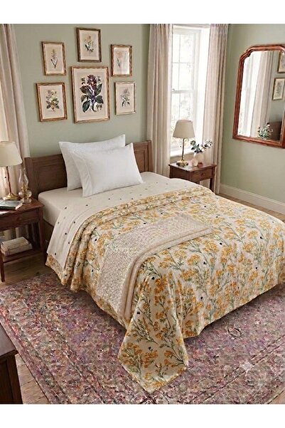 Erca Home Tekstil Ürünleri Floral Patterned Pique Single Cotton (140 X 240 cm...