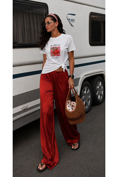 Soho Mood Women's Pomegranate Printed 100% Cotton Regular T-Shirt