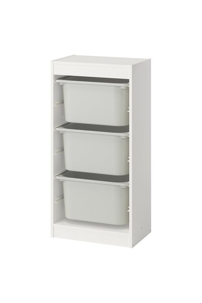 Trofast storage combination, white/grey, 46 x 30 x 94 cm