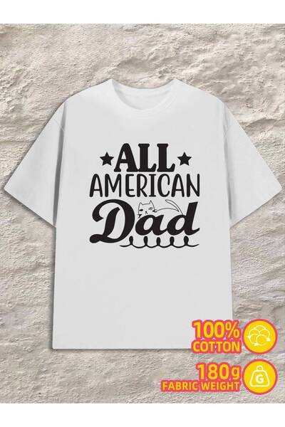 BASEPULSE تي شيرت All American Dad Comfort Colors للرجال |   قميص تي شيرت بتص...