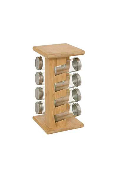 5five Simple Smart Spice rack Cozy, 8 containers, bamboo stand, 13 x 13 x 26....