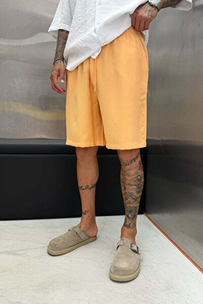 NOMARC Mustard Modal Fabric Oversize Shorts