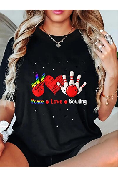212Wear تي شيرت نسائي بتصميم عتيق - أسود مع كرة حمراء ودبابيس وشعار السلام وا...