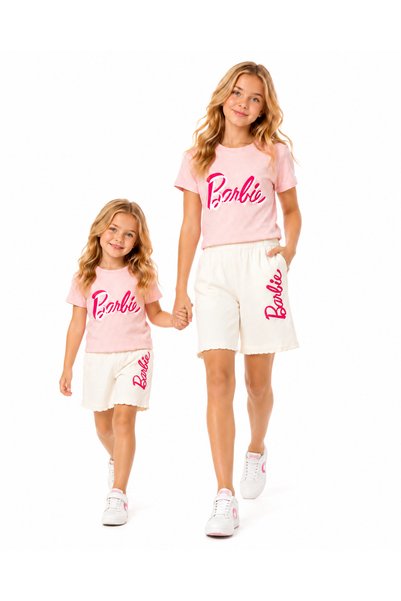 Barbie New Season Licensed Children's Shorts Set 2 Pieces Top and Bottom
