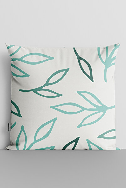 TicaretJet Green Leaves Double Sided Digital Printed Throw Pillow Cover - 1522