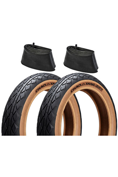 Chaoyang 20x4.00 3mm Zırhlı Amber Fat Bike Bisiklet Lastik Seti