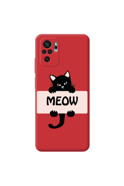 Other Xiaomi Redmi Note 10S Meow Red Colored Silicone TPU Θήκη