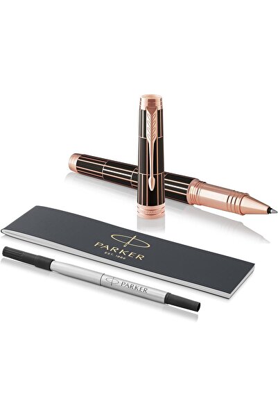 Parker Premier Ballpoint Pen with Gold and Pink Trim, Brown, Gift Box 6893