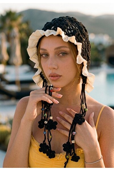 LAGRANZE Flower Pendulum Beaded Crochet Hair Accessory
