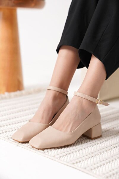 TRENDELLA Women's Beige Skin 5cm Heeled Shoes Tr18Ms16C