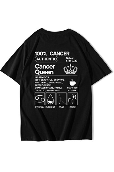 BRZ COLLECTION Unisex Oversize Cancer T-Shirt Black