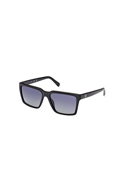 Guess Shiny Black Polarized Injected Male Sunglasses