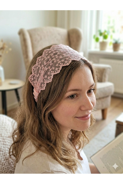 Mufincollection Bentiță elastică din dantelă – Accesoriu de păr elastic în st...