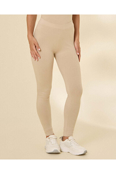 REDTAG Women Beige Full Length Leggings