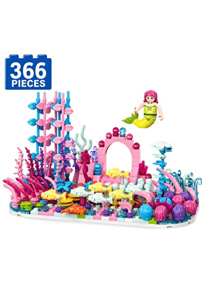 Minibric Set de Constructie Piese Tip Blocuri Construit 366 Piese Coral Wonde...