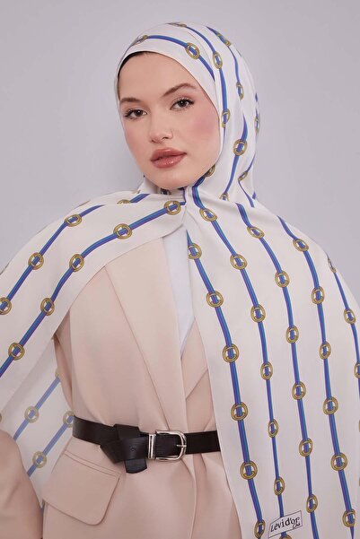Levidor Ecru Striped Ring Pattern Club Shawl