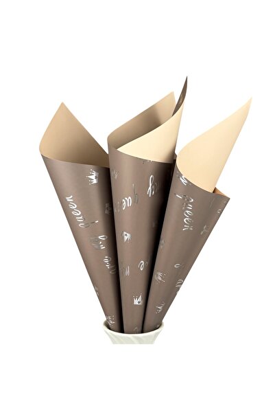 OEM Brown-Beige Flower Wrapping Paper 'My Queen'