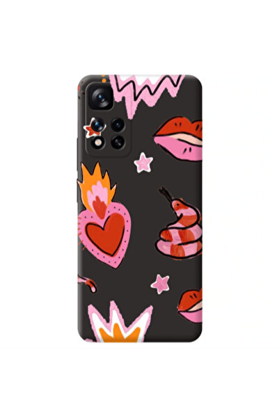 Other Xiaomi Redmi Note 11 Pro 5G Snake heart Black Colored Silicone TPU Θήκη